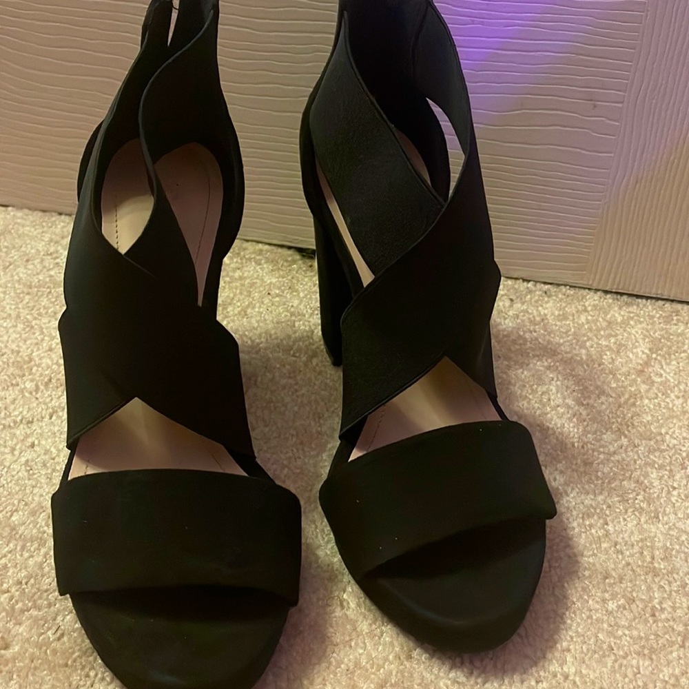 Black H&M Open Toe Sandal Heels